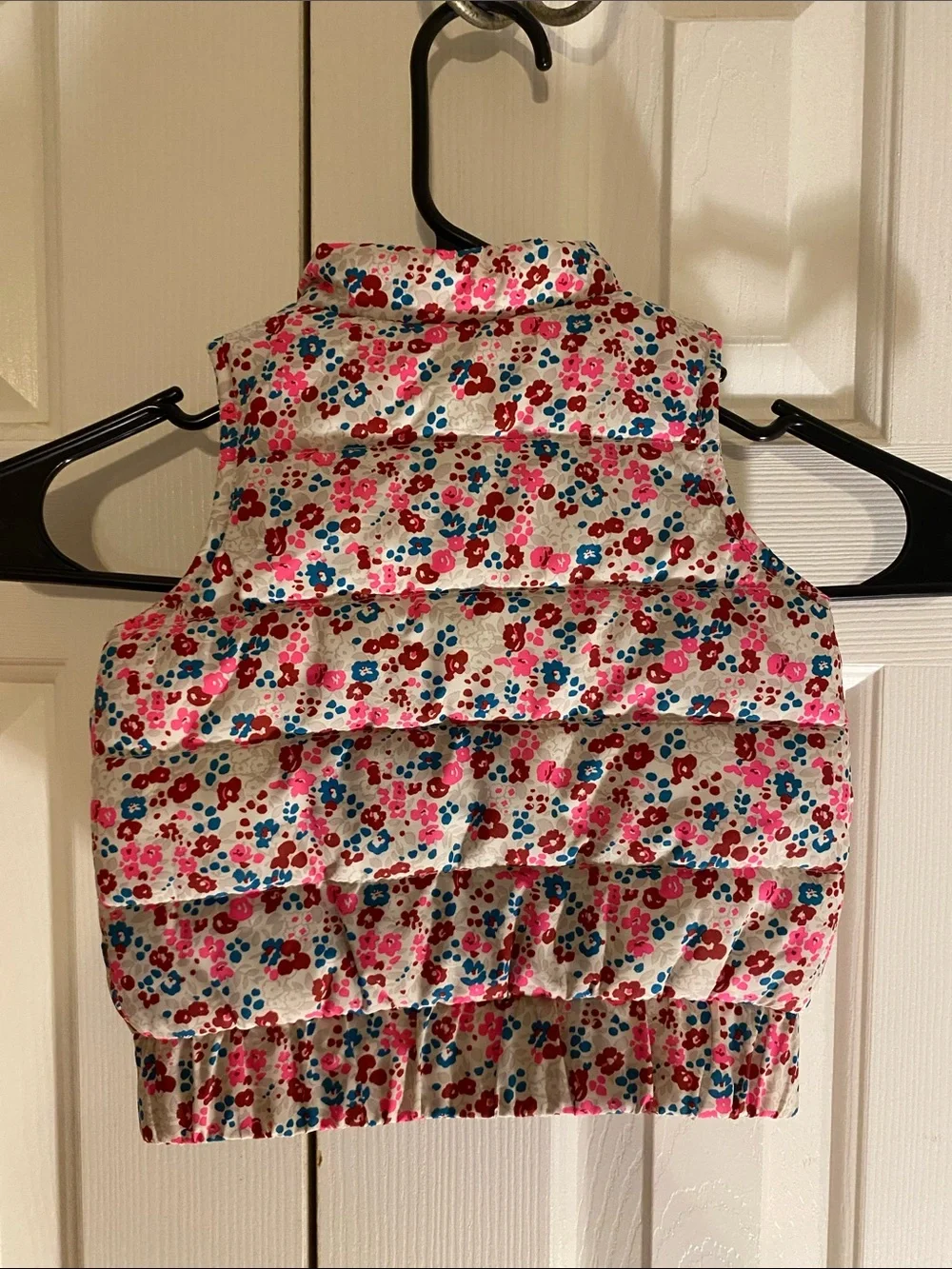 OshKosh B'gosh Floral Lined Puffer Vest in Blue, Pink & Red